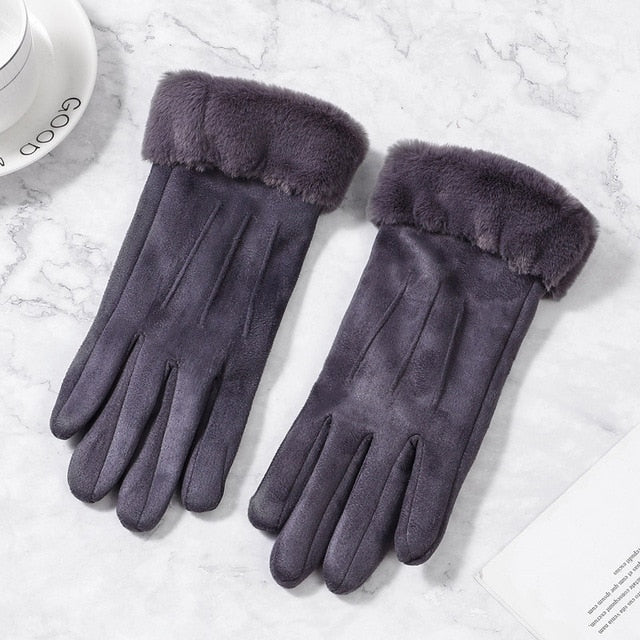 Women Winter Touch Screen Suede Gloves