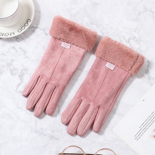 Women Winter Touch Screen Suede Gloves