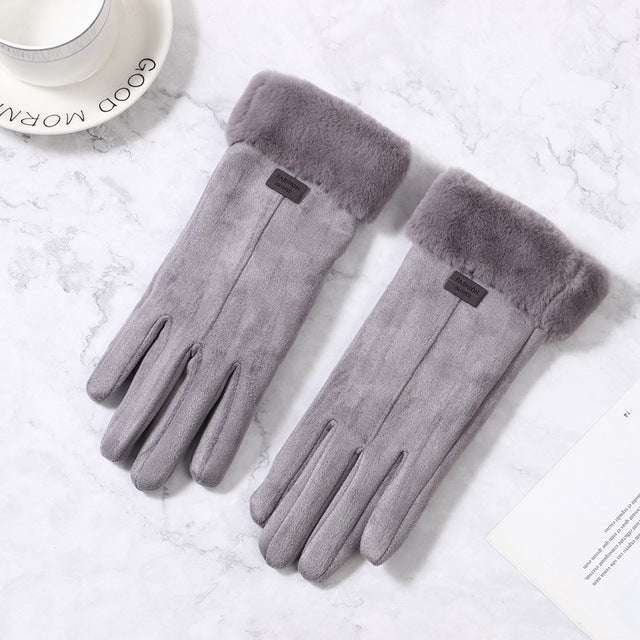 Women Winter Touch Screen Suede Gloves