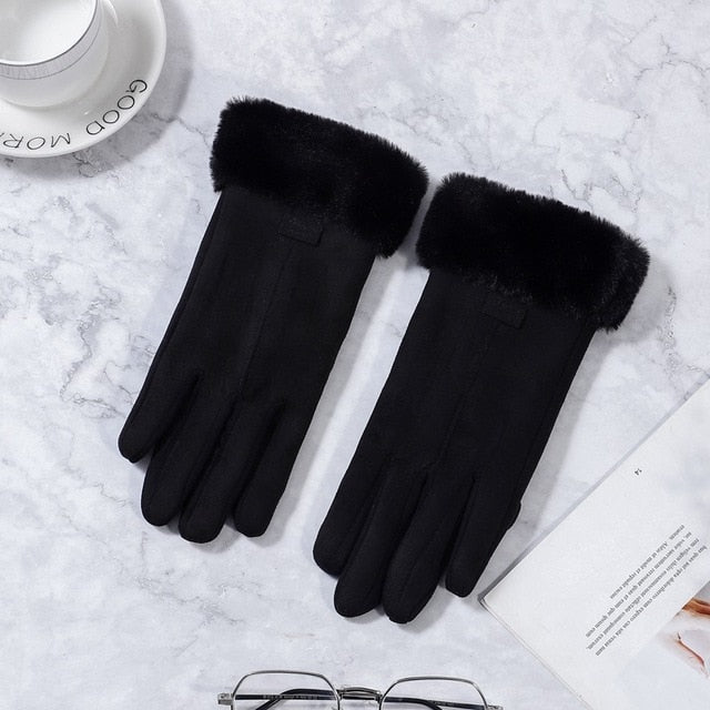Women Winter Touch Screen Suede Gloves