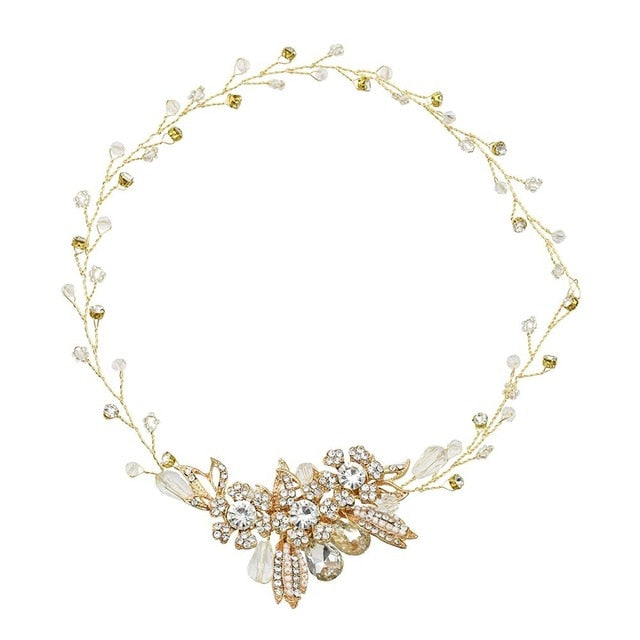 Rose Gold Pearl Crystal Hairband