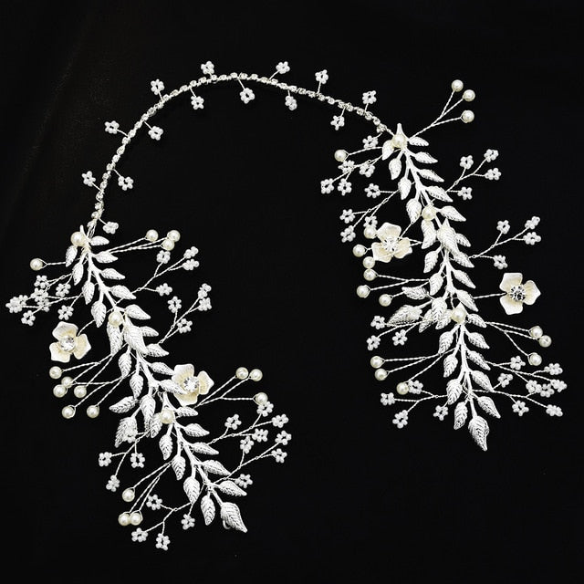 Rose Gold Pearl Crystal Hairband
