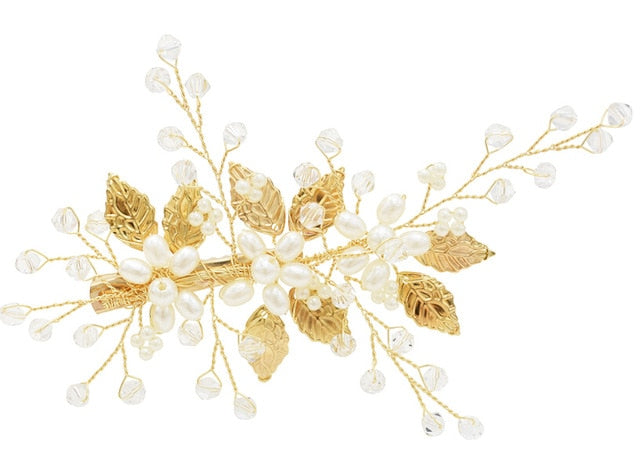 Rose Gold Pearl Crystal Hairband