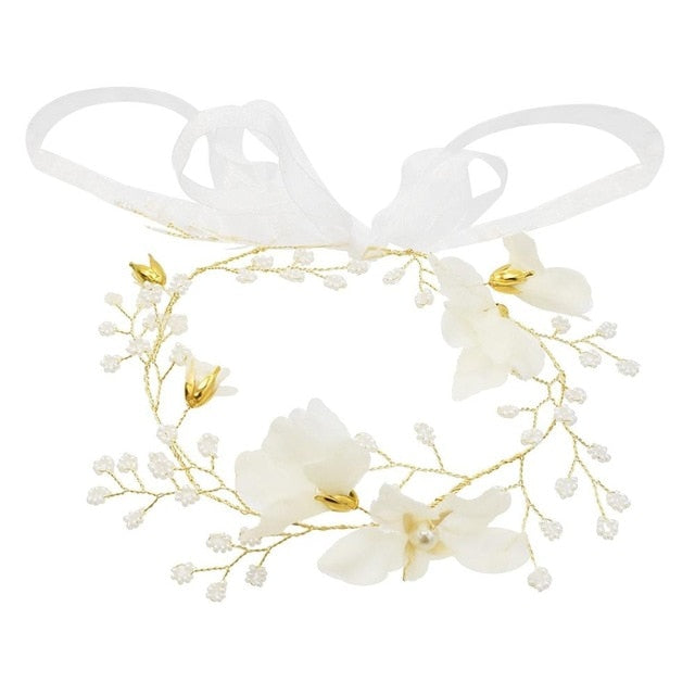Rose Gold Pearl Crystal Hairband