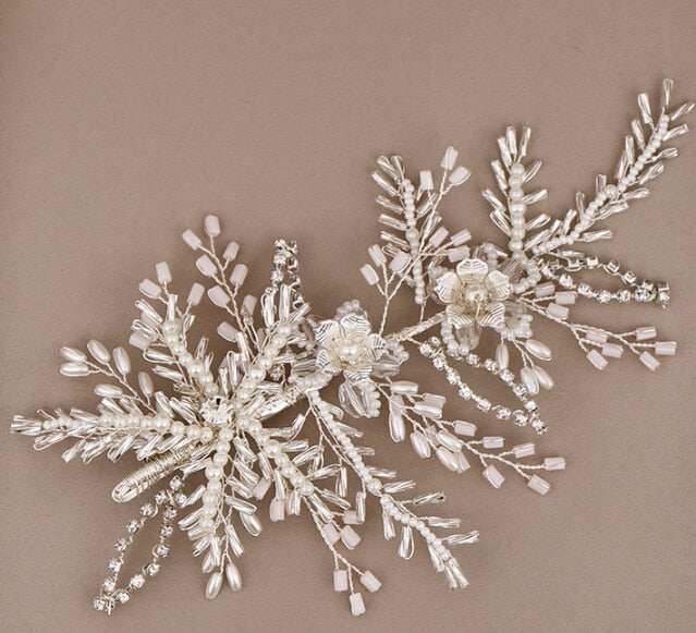 Rose Gold Pearl Crystal Hairband