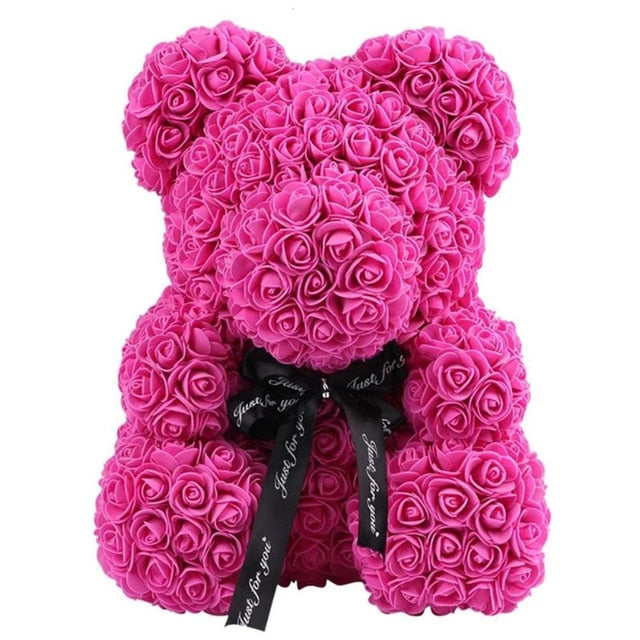 40cm Teddy Bear Rose with Heart Flower Artificial Gift