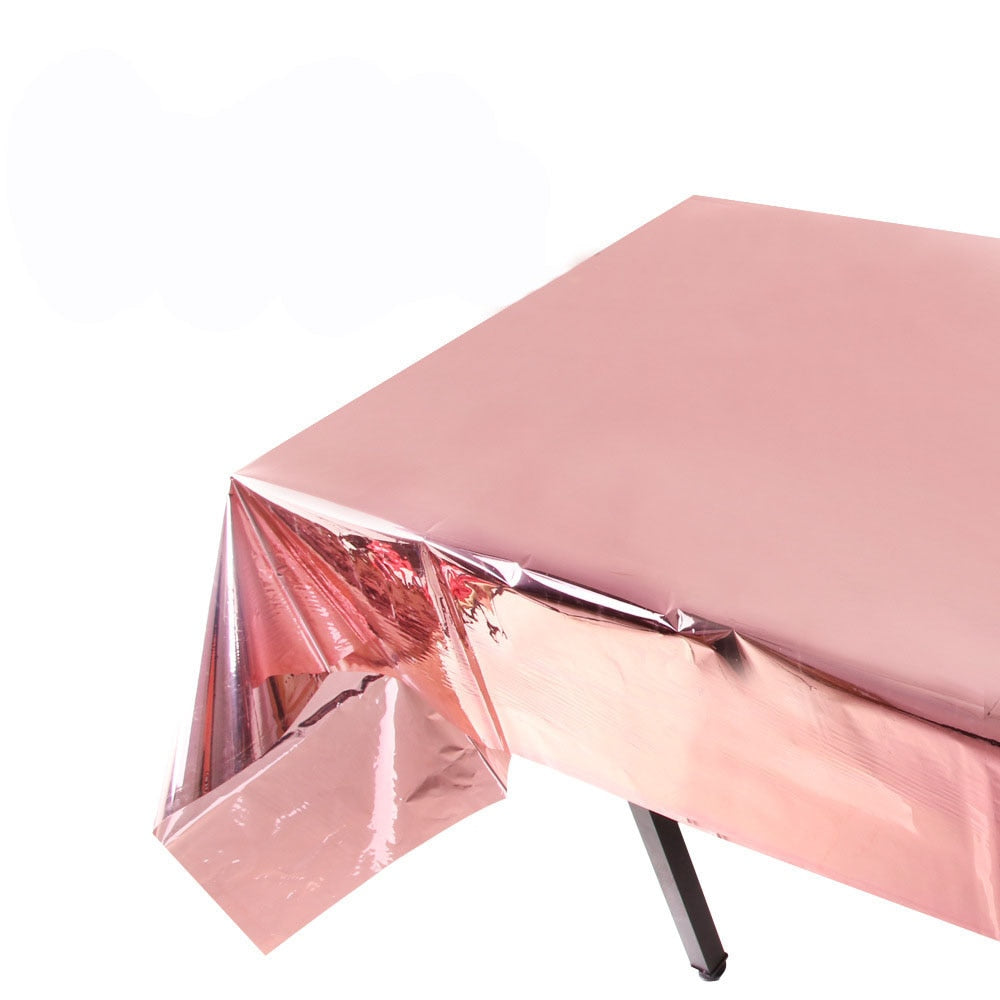 Metallic Waterproof Foil Party Tablecloth Cover