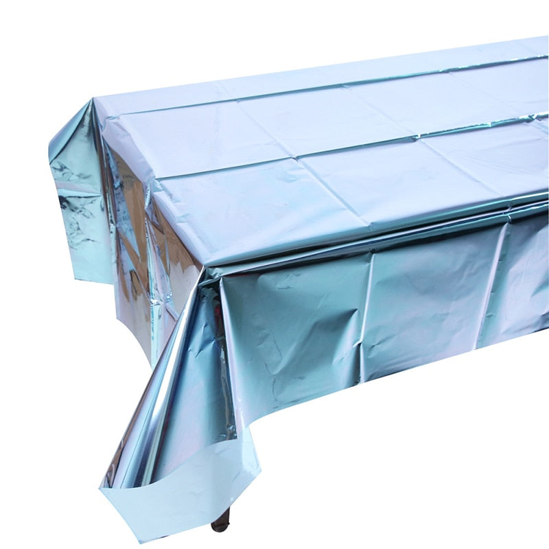 Metallic Waterproof Foil Party Tablecloth Cover