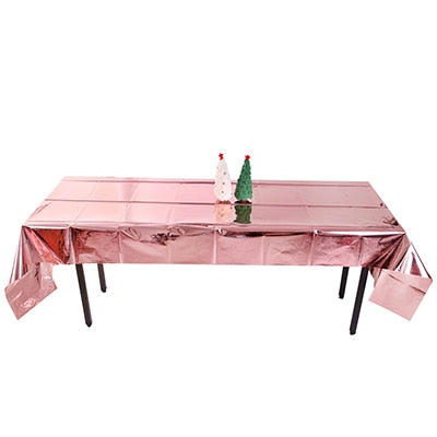 Metallic Waterproof Foil Party Tablecloth Cover