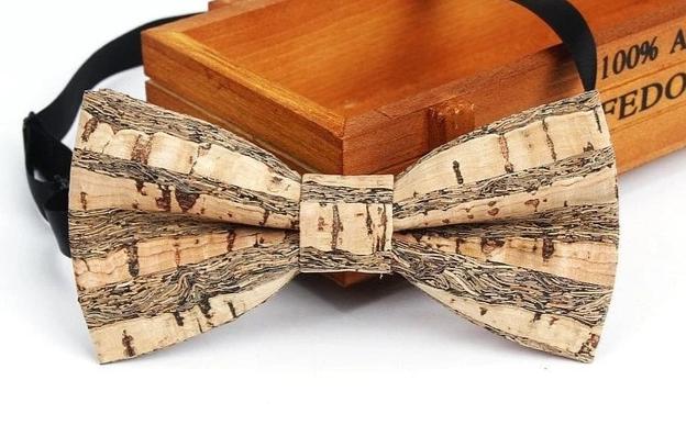 Mens Cork Wood Fashion Bowtie