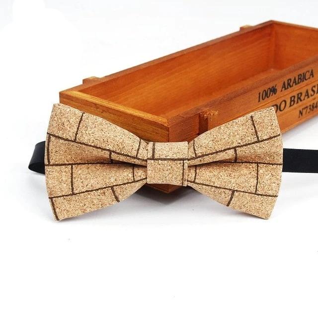Mens Cork Wood Fashion Bowtie