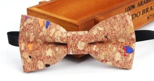 Mens Cork Wood Fashion Bowtie