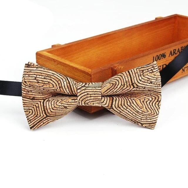 Mens Cork Wood Fashion Bowtie