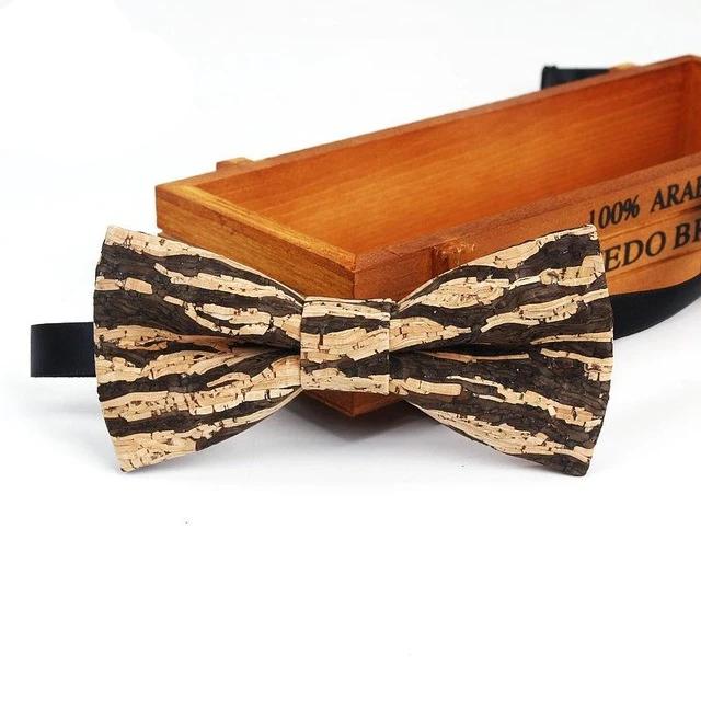 Mens Cork Wood Fashion Bowtie