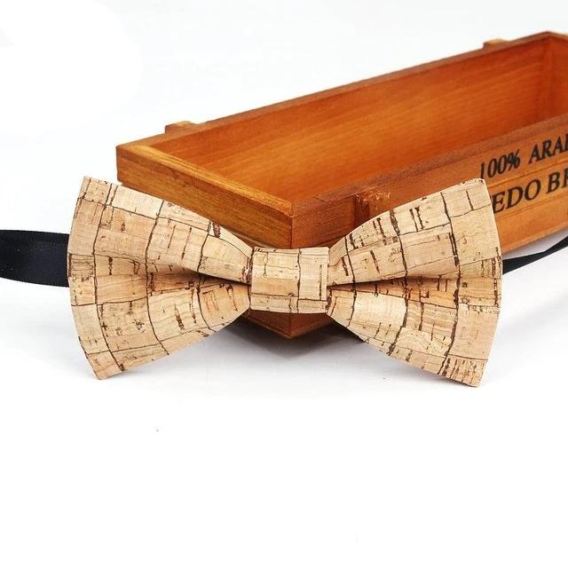 Mens Cork Wood Fashion Bowtie