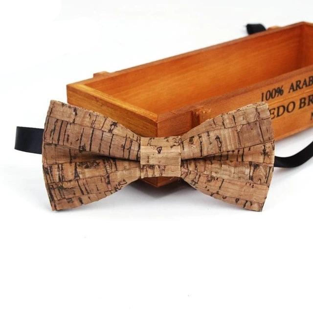 Mens Cork Wood Fashion Bowtie