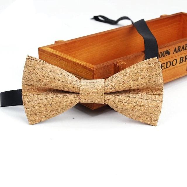 Mens Cork Wood Fashion Bowtie