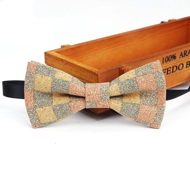 Mens Cork Wood Fashion Bowtie