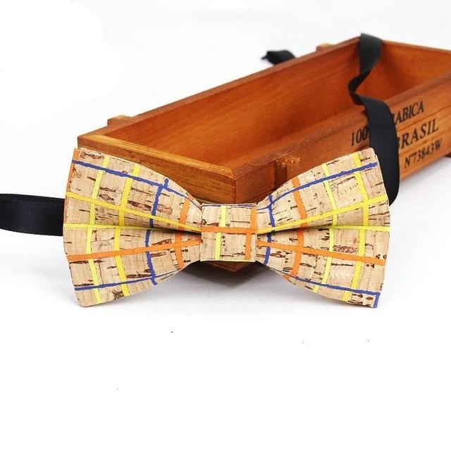 Mens Cork Wood Fashion Bowtie