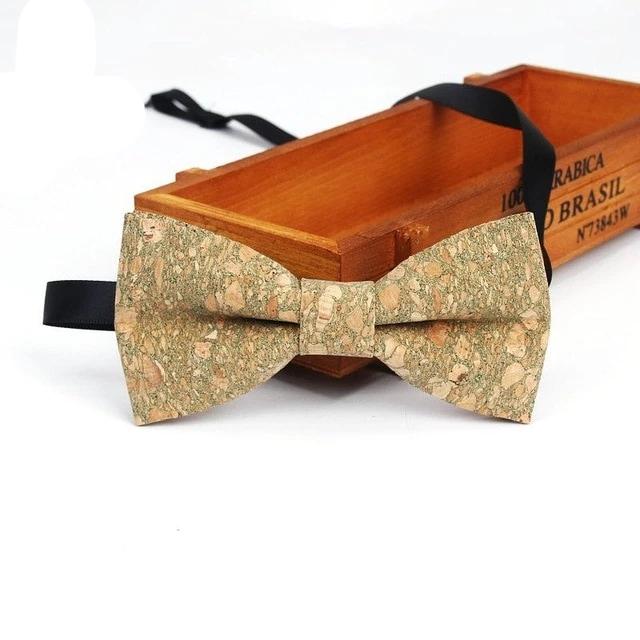 Mens Cork Wood Fashion Bowtie