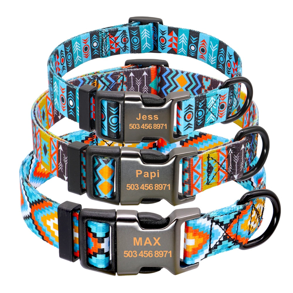 Colorful Pet Collar Personalized ID Tag Adjustable