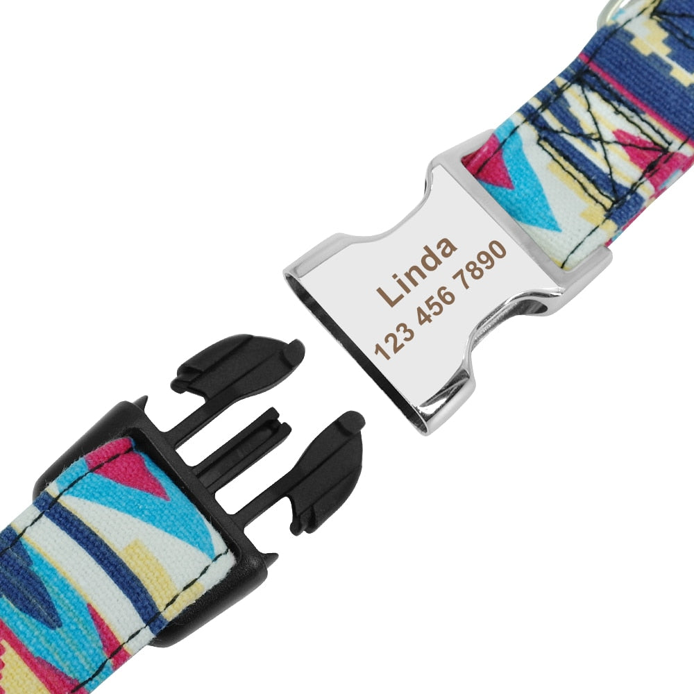 Colorful Pet Collar Personalized ID Tag Adjustable