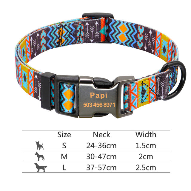 Colorful Pet Collar Personalized ID Tag Adjustable