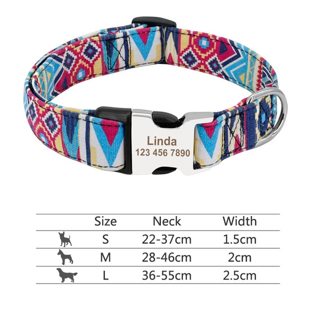 Colorful Pet Collar Personalized ID Tag Adjustable