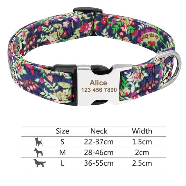 Colorful Pet Collar Personalized ID Tag Adjustable