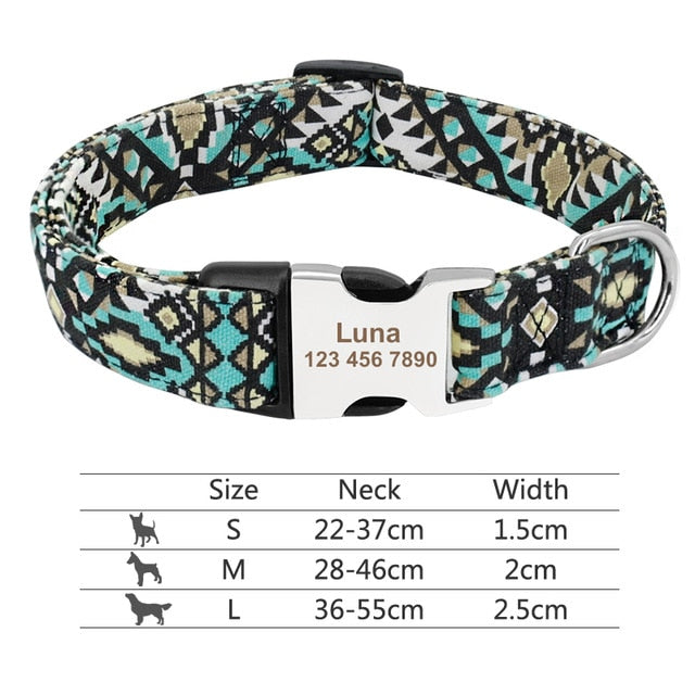 Colorful Pet Collar Personalized ID Tag Adjustable