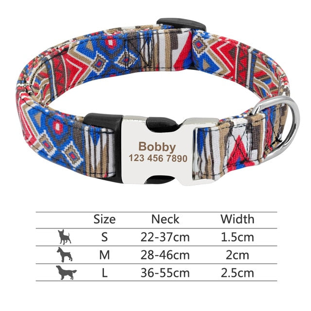 Colorful Pet Collar Personalized ID Tag Adjustable