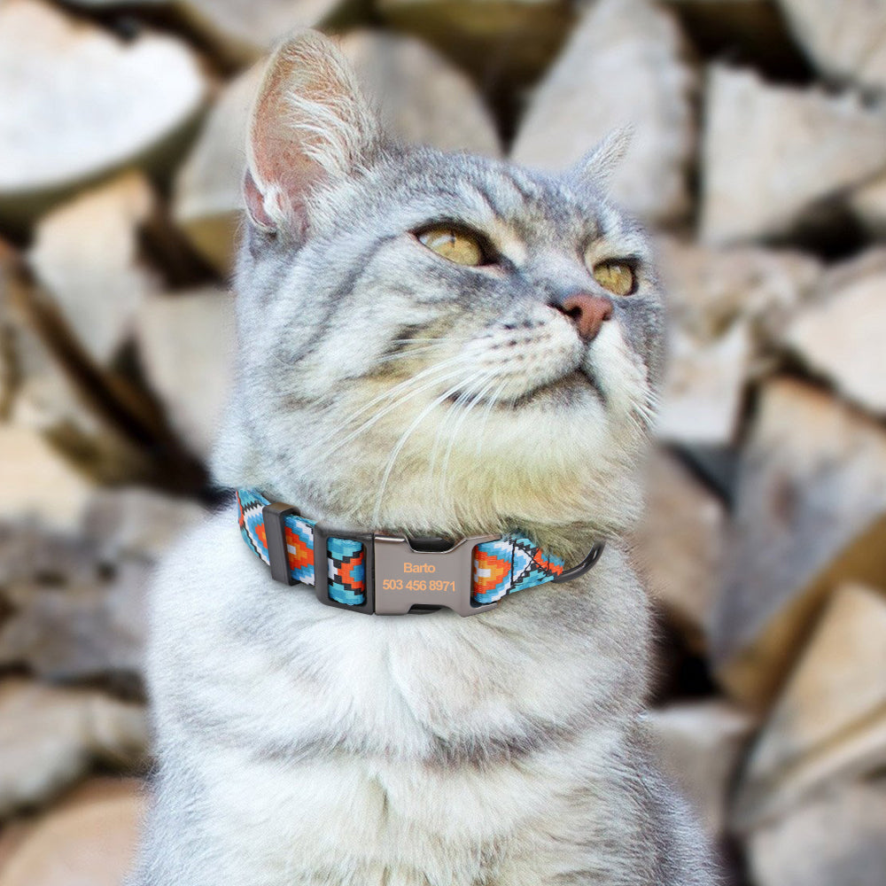 Colorful Pet Collar Personalized ID Tag Adjustable