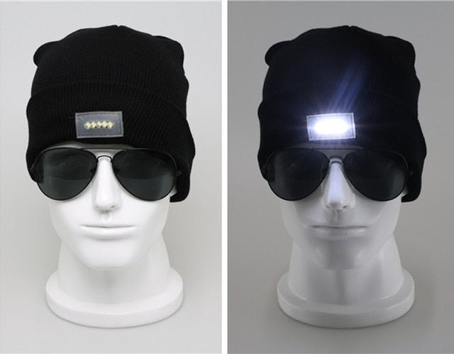LED Knitted Christmas Hat Beanie Light Up Warm Hat