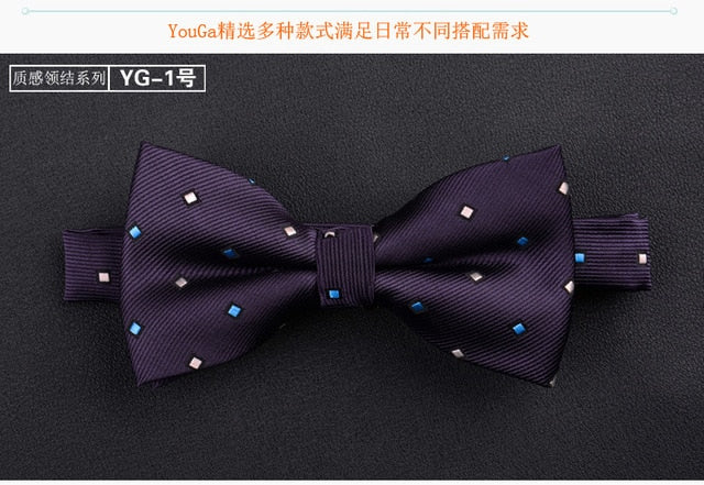 Jacquard Woven Solid Polka Dots Butterfly Bowtie