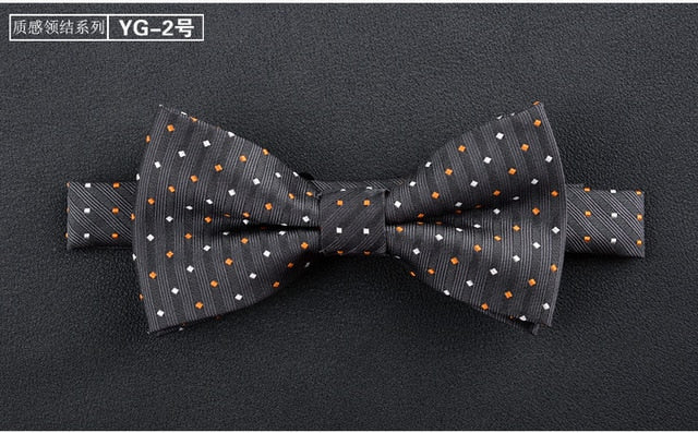 Jacquard Woven Solid Polka Dots Butterfly Bowtie