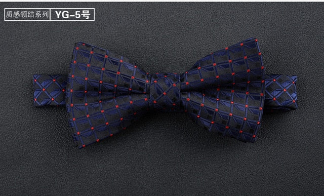 Jacquard Woven Solid Polka Dots Butterfly Bowtie