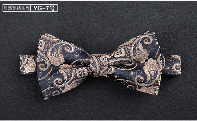 Jacquard Woven Solid Polka Dots Butterfly Bowtie