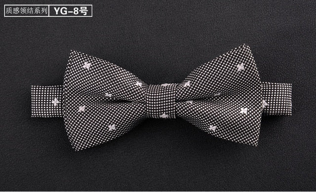 Jacquard Woven Solid Polka Dots Butterfly Bowtie
