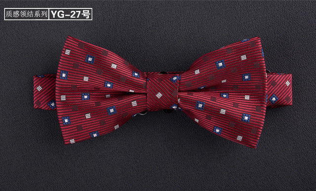 Jacquard Woven Solid Polka Dots Butterfly Bowtie