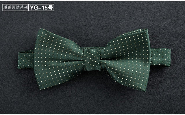 Jacquard Woven Solid Polka Dots Butterfly Bowtie