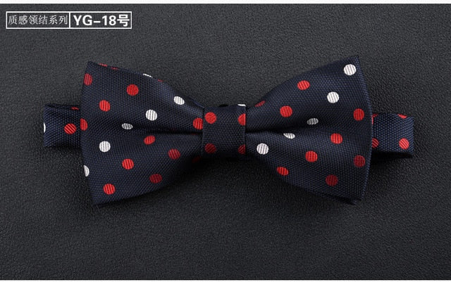 Jacquard Woven Solid Polka Dots Butterfly Bowtie