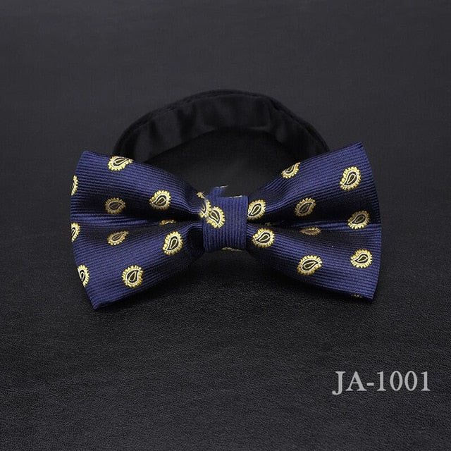 Jacquard Woven Solid Polka Dots Butterfly Bowtie