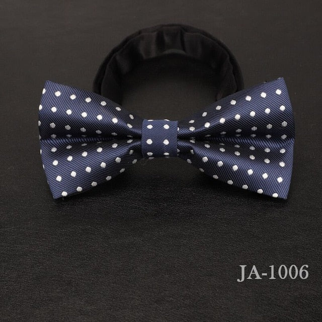 Jacquard Woven Solid Polka Dots Butterfly Bowtie