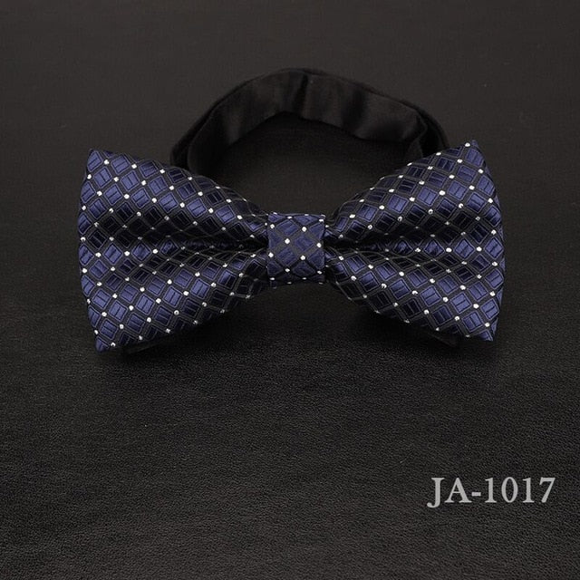 Jacquard Woven Solid Polka Dots Butterfly Bowtie