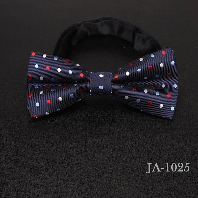 Jacquard Woven Solid Polka Dots Butterfly Bowtie
