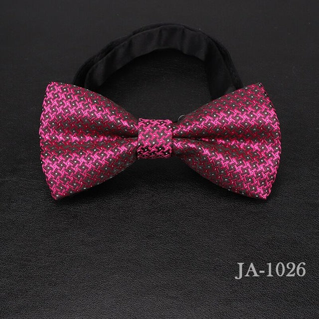 Jacquard Woven Solid Polka Dots Butterfly Bowtie