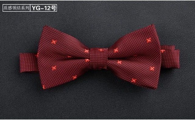 Jacquard Woven Solid Polka Dots Butterfly Bowtie