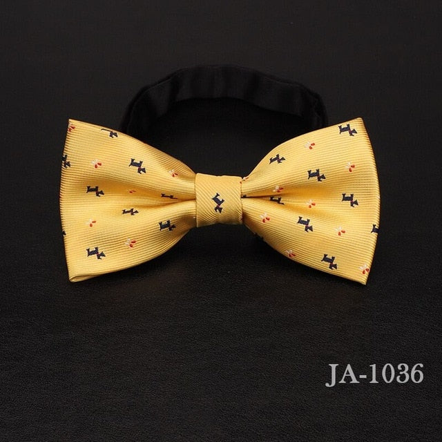 Jacquard Woven Solid Polka Dots Butterfly Bowtie