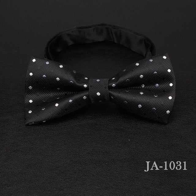 Jacquard Woven Solid Polka Dots Butterfly Bowtie
