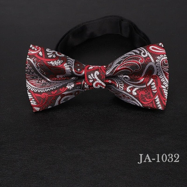 Jacquard Woven Solid Polka Dots Butterfly Bowtie